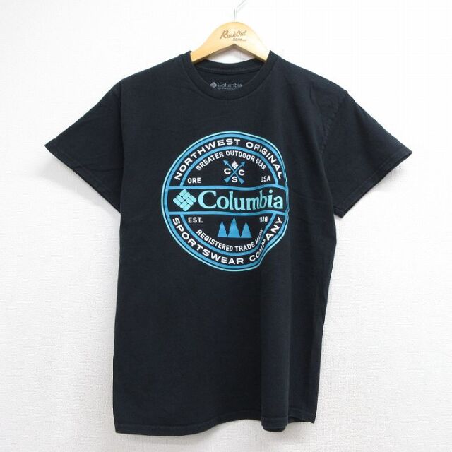 コロンビア 半袖Tシャツ ビッグロゴ ブラック メンズM相当 | 古着