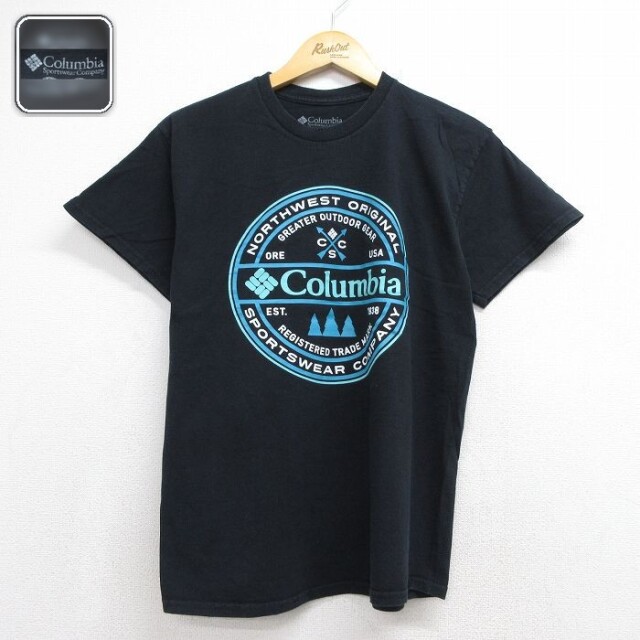 コロンビア 半袖Tシャツ ビッグロゴ ブラック メンズM相当 | 古着