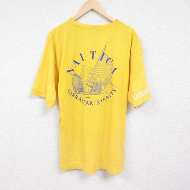 ノーティカ 90s 半袖Tシャツ ワンポイントロゴ イエロー XL | 古着