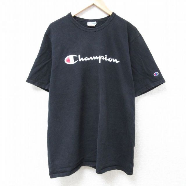 チャンピオン 半袖Tシャツ ビッグロゴ ブラック XL | 古着