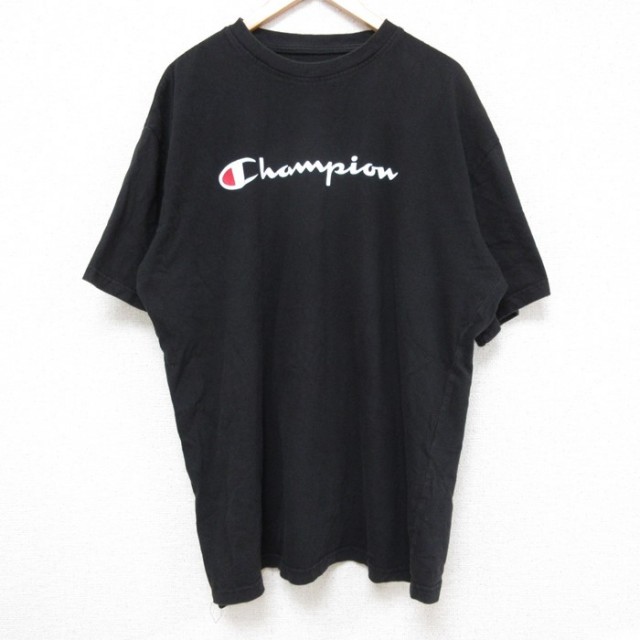 【50%OFF】チャンピオン 半袖Tシャツ ビッグロゴ ブラック XL | 古着