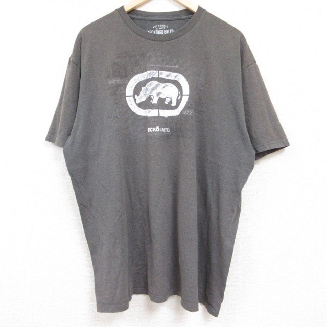 エコー 半袖Tシャツ ビッグロゴ グレー XL | 古着