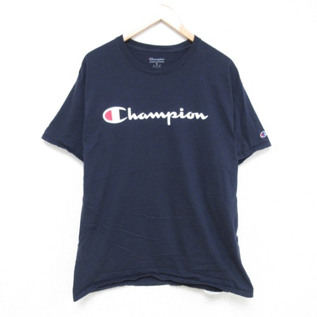チャンピオン 半袖Tシャツ ビッグロゴ ネイビー L | 古着