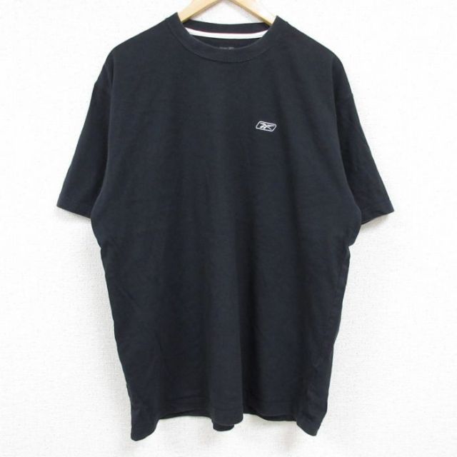 【50%OFF】リーボック 半袖Tシャツ ワンポイントロゴ ブラック XL | 古着