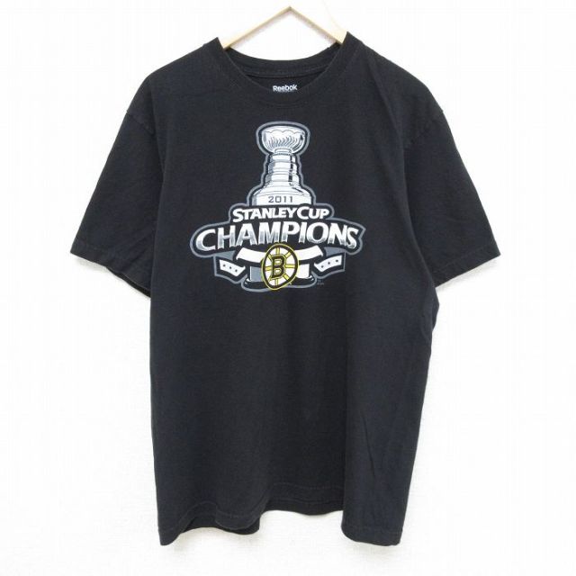 【50%OFF】リーボック 半袖Tシャツ NHL ボストンブルーインズ ブラッドマルシャン ブラック XL | 古着