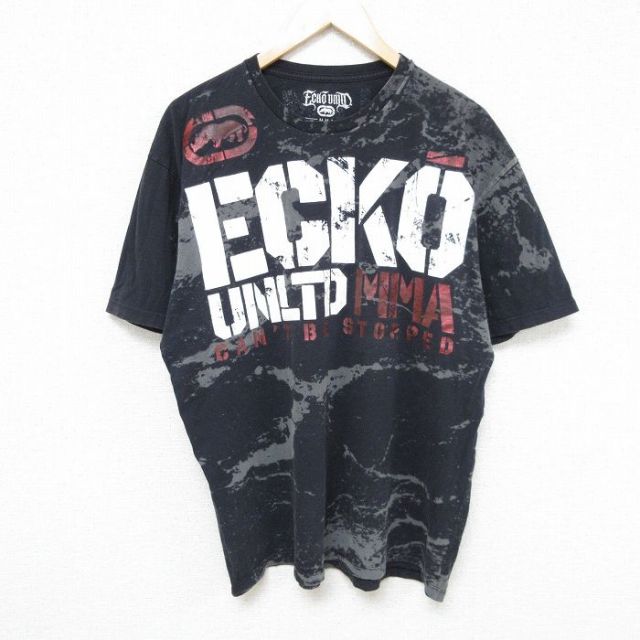 【50%OFF】エコー 半袖Tシャツ ビッグロゴ ブラック XL | 古着