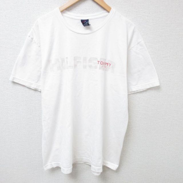 【50%OFF】トミーヒルフィガー 半袖Tシャツ ビッグロゴ ホワイト XL | 古着