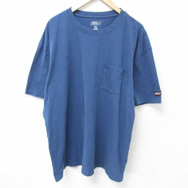 【50%OFF】ディッキーズ 半袖Tシャツ 胸ポケット付き ネイビー XL | 古着