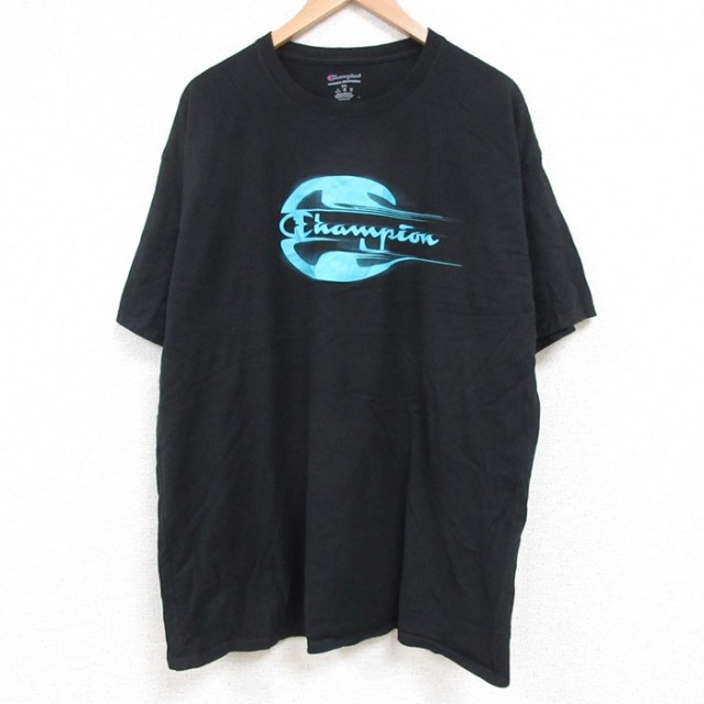 【50%OFF】チャンピオン 半袖Tシャツ ビッグロゴ ブラック XL | 古着