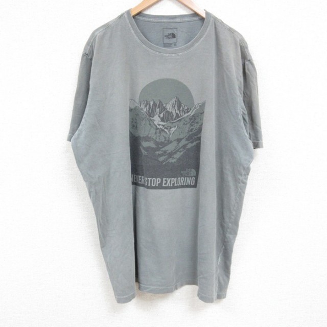 ノースフェイス 半袖Tシャツ 山 グレー XL | 古着