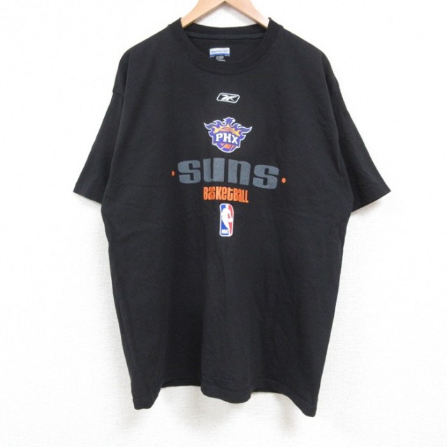 XL★古着 リーボック REEBOK 半袖 ブランド Tシャツ メンズ NBA フェニックスサンズ 大きいサイズ コットン クルーネック 黒 ブラック バスケットボール 25jun04 中古