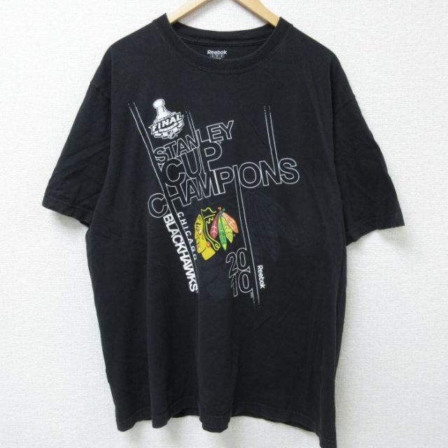 リーボック 半袖Tシャツ シカゴブラックホークス ブラック XL | 古着