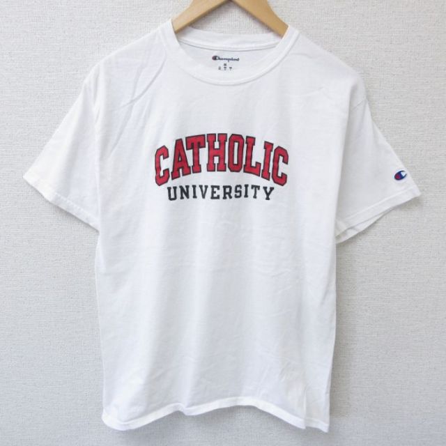 【50%OFF】チャンピオン 半袖Tシャツ カトリック ホワイト M | 古着