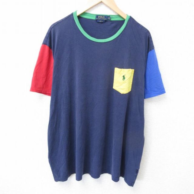 【50%OFF】ラルフローレン 半袖Tシャツ ワンポイントロゴ ネイビー XL | 古着