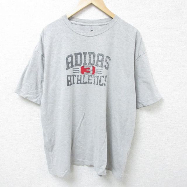 【50%OFF】アディダス 半袖Tシャツ ビッグロゴ グレー XL | 古着