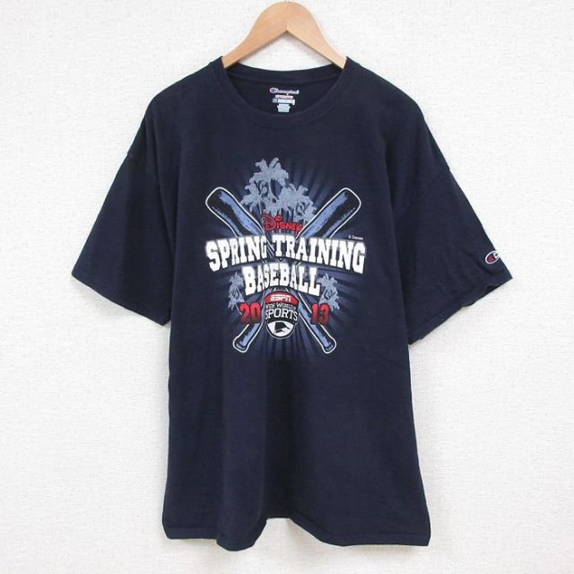 チャンピオン 半袖Tシャツ ディズニー ネイビー XL | 古着