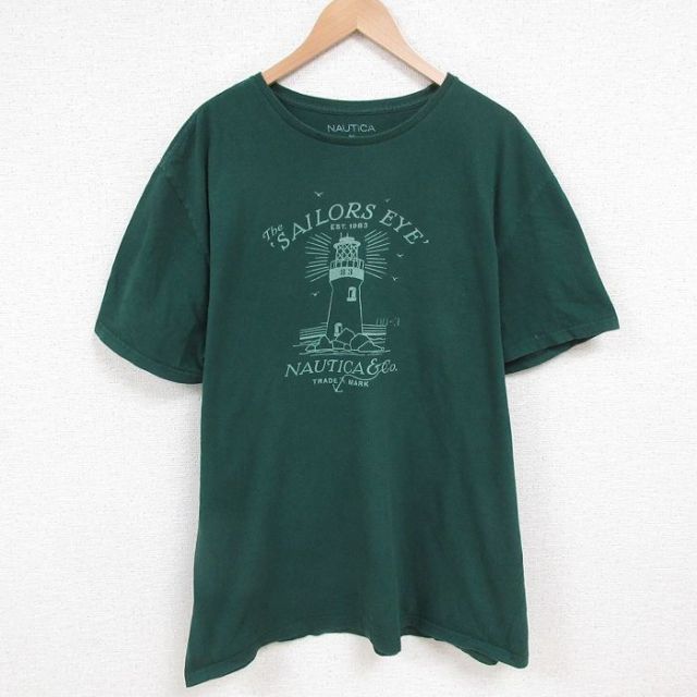 【50%OFF】ノーティカ 半袖Tシャツ 灯台 グリーン XL | 古着
