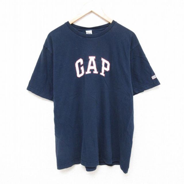 ギャップ 半袖Tシャツ ビッグロゴ ネイビー XL | 古着
