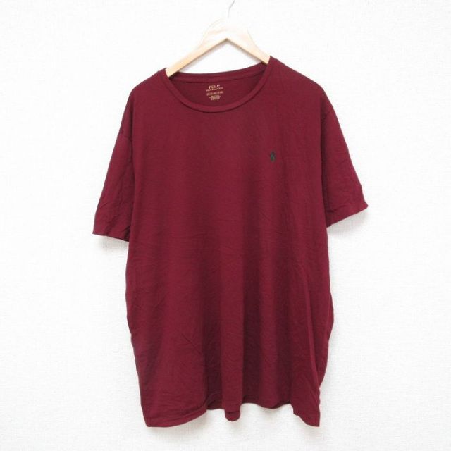 【50%OFF】ラルフローレン 半袖Tシャツ ワンポイントロゴ バーガンディ XL | 古着