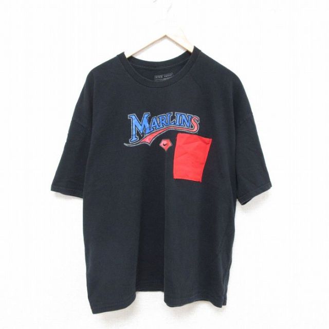 【50%OFF】ナイキ 半袖Tシャツ フロリダマーリンズ ブラック XL | 古着