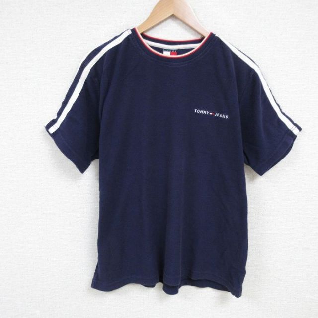 トミーフィルフィガー 90s 半袖Tシャツ ワンポイントロゴ ネイビー XL | 古着