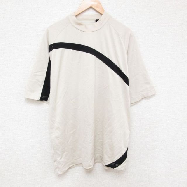 XL★古着 IZOD 半袖 ブランド Tシャツ メンズ ワンポイントロゴ 大きいサイズ ラグラン クルーネック 薄ベージュ カーキ 25jun19 中古