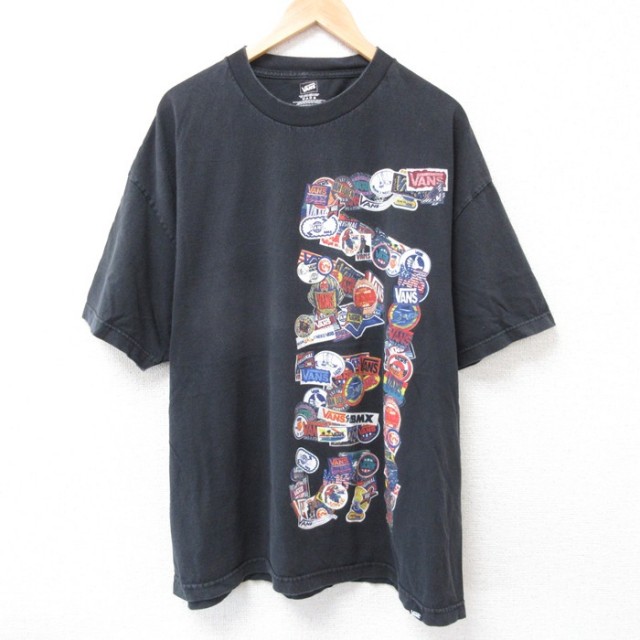 XL★古着 ヘインズ Hanes 半袖 ブランド Tシャツ メンズ ビッグロゴ 大きいサイズ コットン クルーネック 黒 ブラック 25jul18 中古