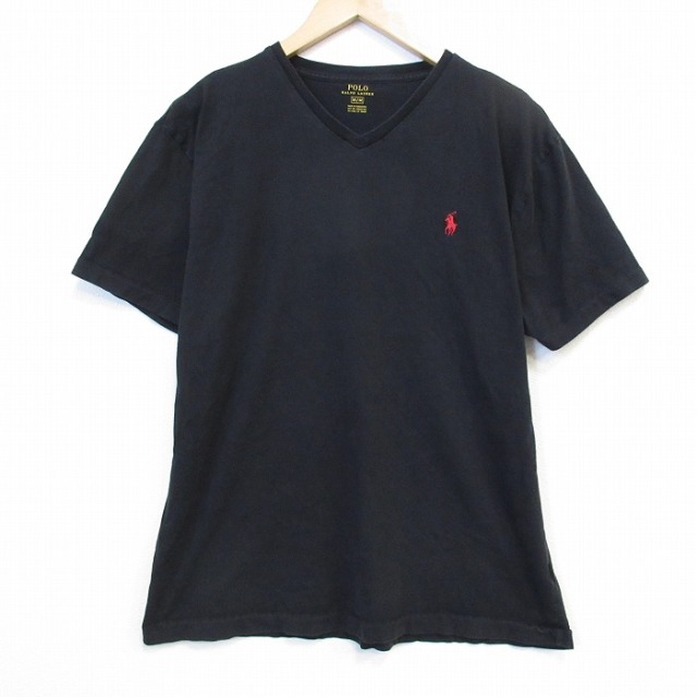 ラルフローレン 半袖Tシャツ ワンポイントロゴ ブラック メンズL相当 | 古着