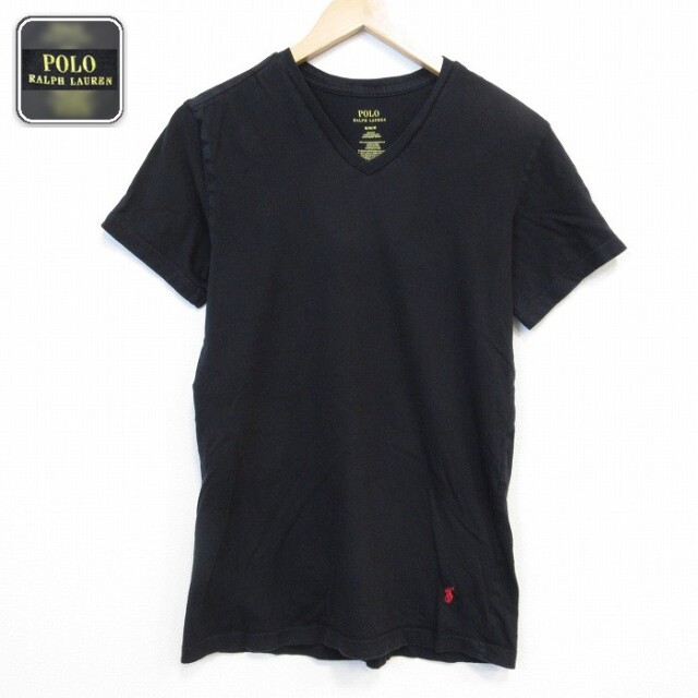 ラルフローレン 半袖Tシャツ ワンポイントロゴ ブラック メンズM相当 | 古着