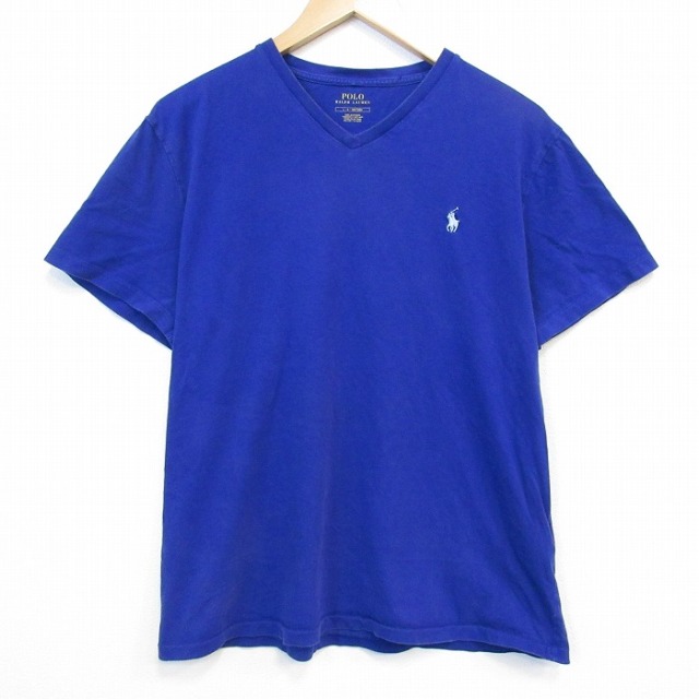 ラルフローレン 半袖Tシャツ ワンポイントロゴ ブルー メンズL相当 | 古着