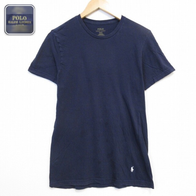 ラルフローレン 半袖Tシャツ ワンポイントロゴ ネイビー メンズM相当 | 古着