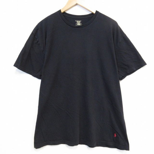 ラルフローレン 半袖Tシャツ ワンポイントロゴ ブラック メンズXL相当 | 古着