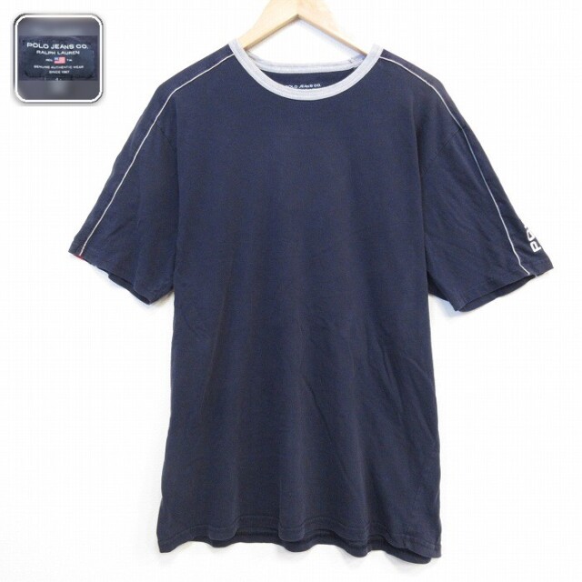 ラルフローレン 半袖Tシャツ ラグラン ネイビー メンズXL相当 | 古着