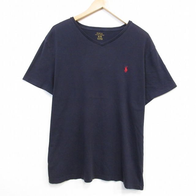 ラルフローレン 半袖Tシャツ ワンポイントロゴ ネイビー メンズXL相当 | 古着