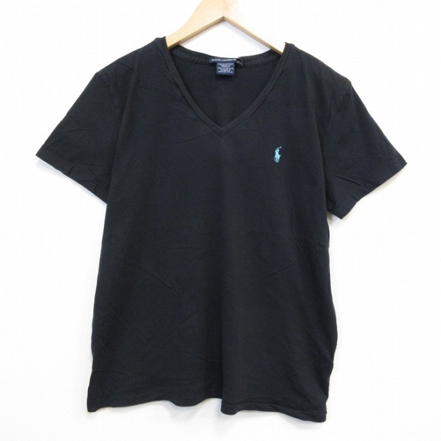 ラルフローレン 90s 半袖Tシャツ ワンポイントロゴ ブラック メンズL相当 | 古着