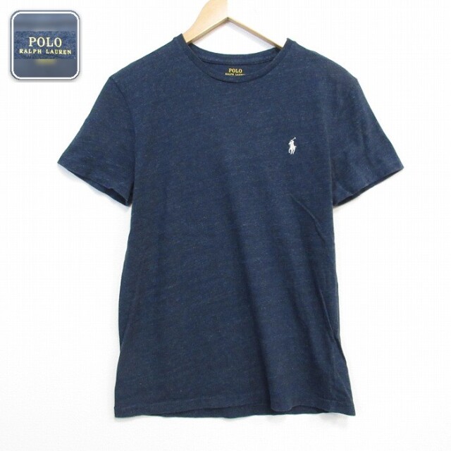ラルフローレン 半袖Tシャツ ワンポイントロゴ ネイビー メンズM相当 | 古着