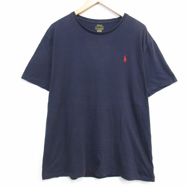 ラルフローレン 半袖Tシャツ ワンポイントロゴ ネイビー メンズXL相当 | 古着