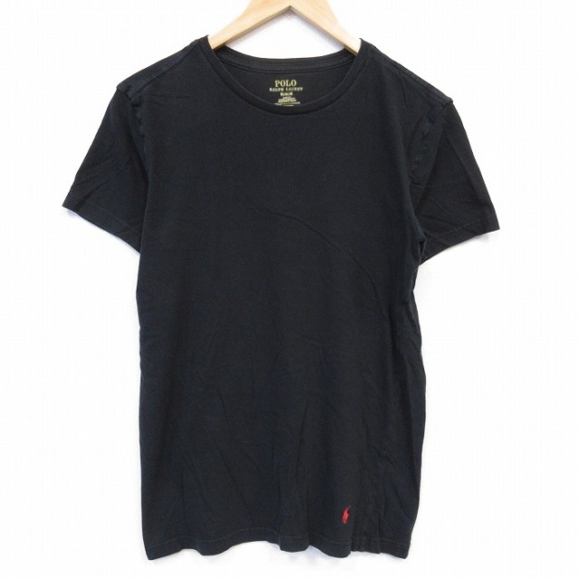 ラルフローレン 半袖Tシャツ ワンポイントロゴ ブラック メンズM相当 | 古着