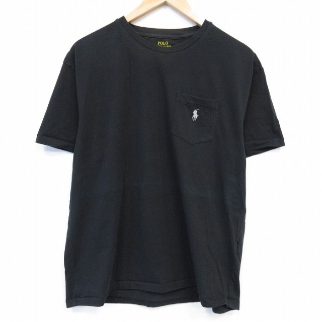 ラルフローレン 半袖Tシャツ ワンポイントロゴ ブラック メンズL相当 | 古着