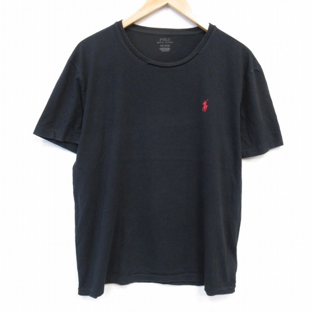 ラルフローレン 半袖Tシャツ ワンポイントロゴ ブラック メンズXL相当 | 古着