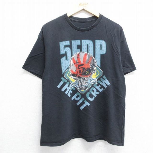 ファイブフィンガーデスパンチ バンド XL メンズ ブラック古着 半袖 Tシャツ 古着通販 XL☆古着 半袖 ロック バンド Tシャツ メンズ ファイブ