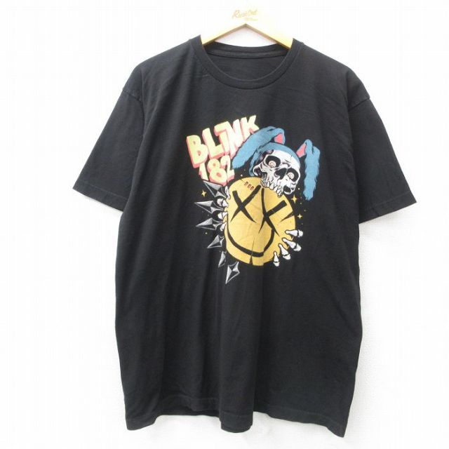 XL★古着 半袖 ロック バンド Tシャツ メンズ ブリンク182 大きいサイズ クルーネック 黒 ブラック 25apr17 中古