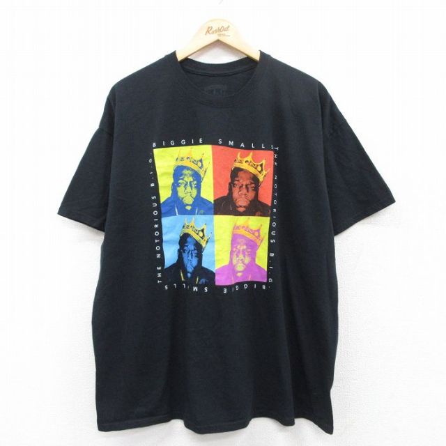 XL★古着 半袖 ヒップホップ ラップ Tシャツ メンズ ノトーリアスBIG 大きいサイズ コットン クルーネック 黒 ブラック 25may10 中古