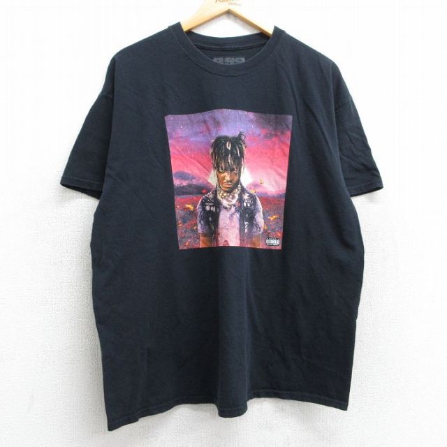 XL★古着 半袖 ヒップホップ ラップ Tシャツ メンズ ジュースワールド クルーネック 黒 ブラック 25may28 中古