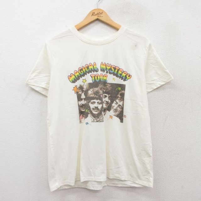 XL★古着 半袖 ロック バンド Tシャツ メンズ ビートルズ The Beatles クルーネック 生成り 25jun20 中古