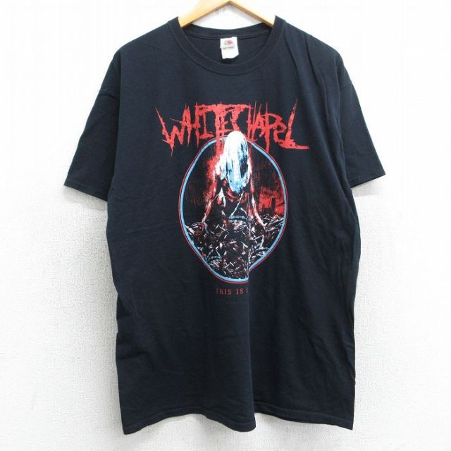 XL★古着 フルーツオブザルーム 半袖 ロック バンド Tシャツ メンズ ホワイトチャペル コットン クルーネック 黒 ブラック 25jul03 中古
