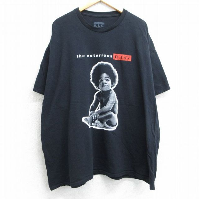 XL★古着 半袖 ヒップホップ ラップ Tシャツ メンズ ノトーリアスBIG 大きいサイズ コットン クルーネック 黒 ブラック 25jul03 中古