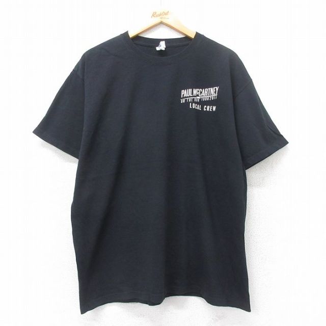 XL★古着 半袖 ロック バンド Tシャツ メンズ ポールマッカートニー コットン クルーネック 黒 ブラック 25jul14 中古