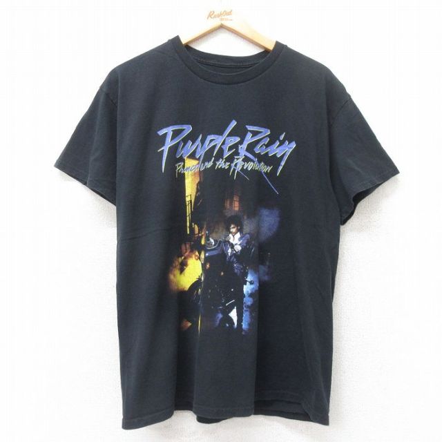 L★古着 半袖 ロック バンド Tシャツ メンズ プリンス クルーネック 黒 ブラック 25jul14 中古