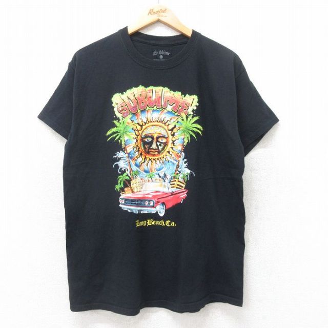 L★古着 半袖 ロック バンド Tシャツ メンズ サブライム コットン クルーネック 黒 ブラック 25jul14 中古